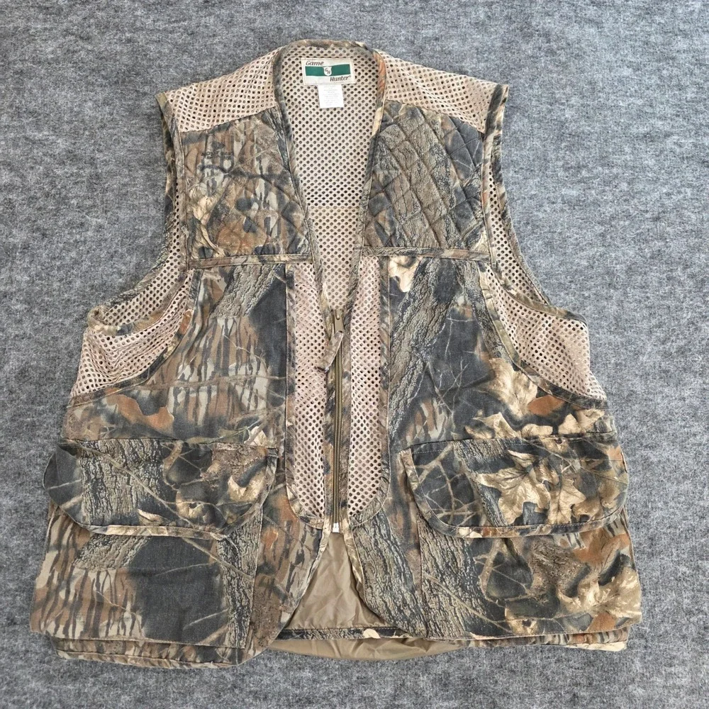 Vintage Game Hunter‎ Camouflage Mesh Vest Mens 1X/2X Fish Hunt Shooting Tactical